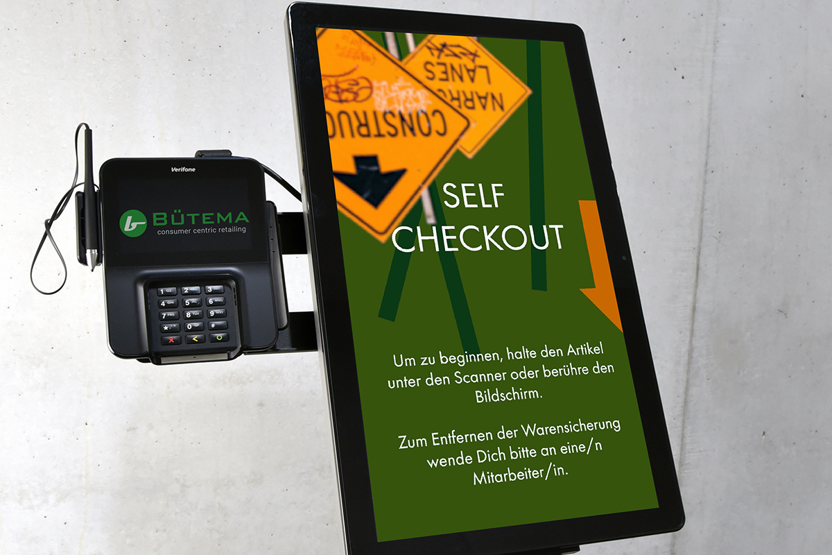 Self Checkout Terminal mit Bezahlsytem